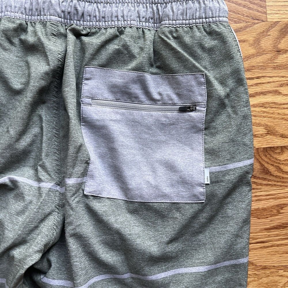 Vuori Trail Shorts Lined Men's Large Striped V341 Performance Green Size XXL 2XL - Picture 7 of 9